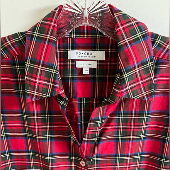 Royal Stewart Plaid Wrinkle Free Blouse  14P - Picture 8 of 10